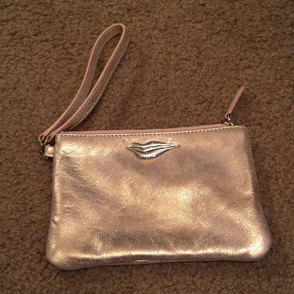 DVF rose gold wristlet